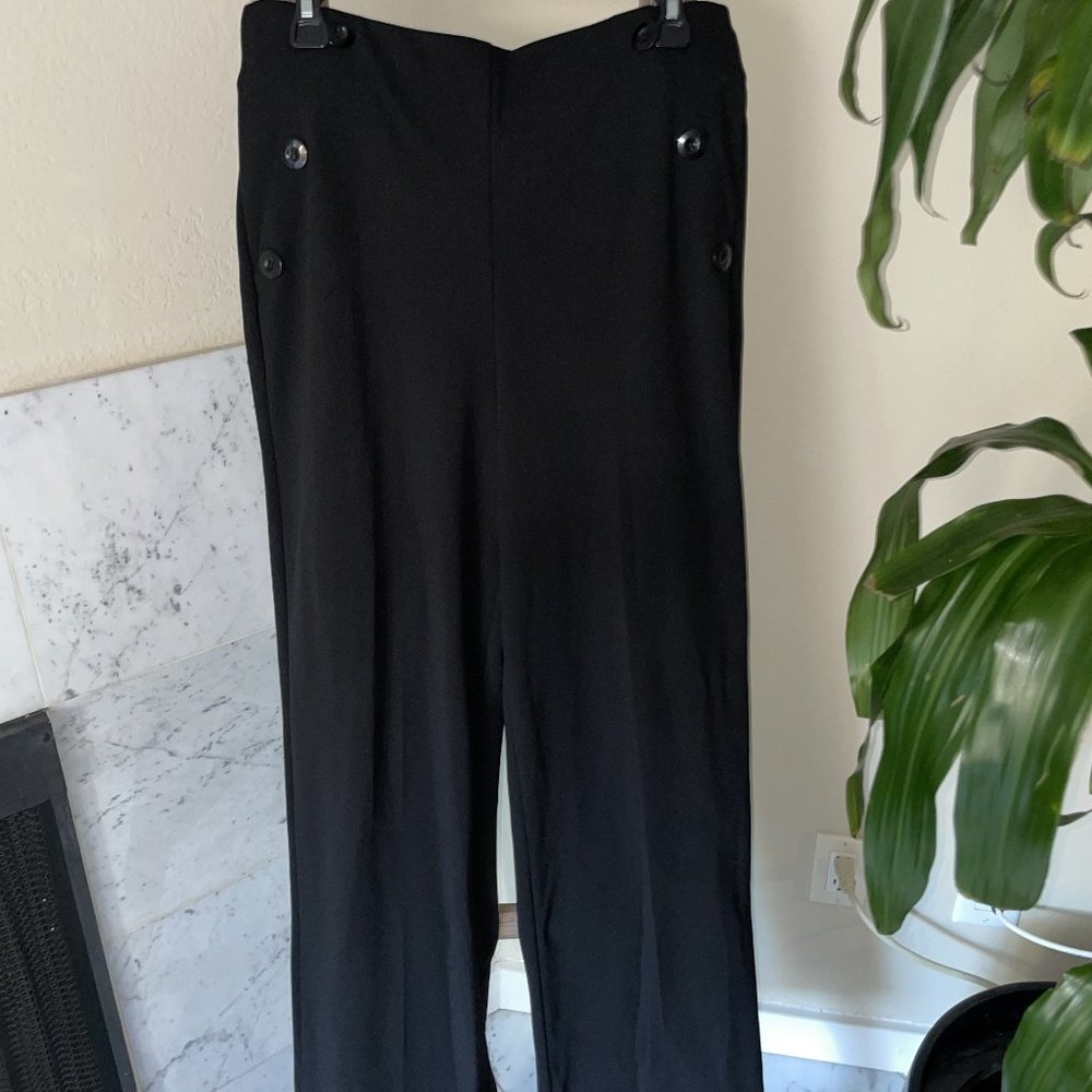 Chic Wide-leg Black Trousers